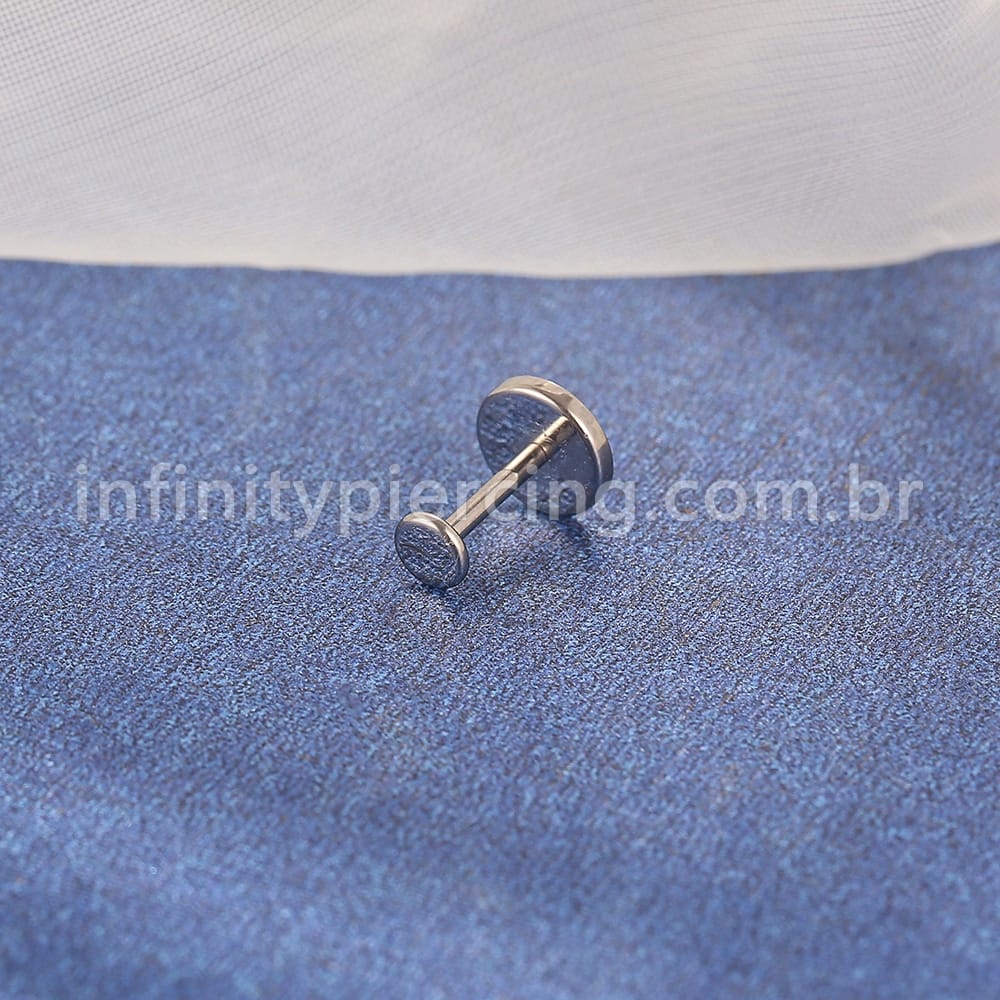 Piercing Labret Titânio Redondo Zircônia Colorida