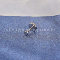 Piercing Labret Titânio Redondo Zircônia Colorida