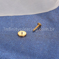 Piercing Labrte Titânio Redondo Zircônia
