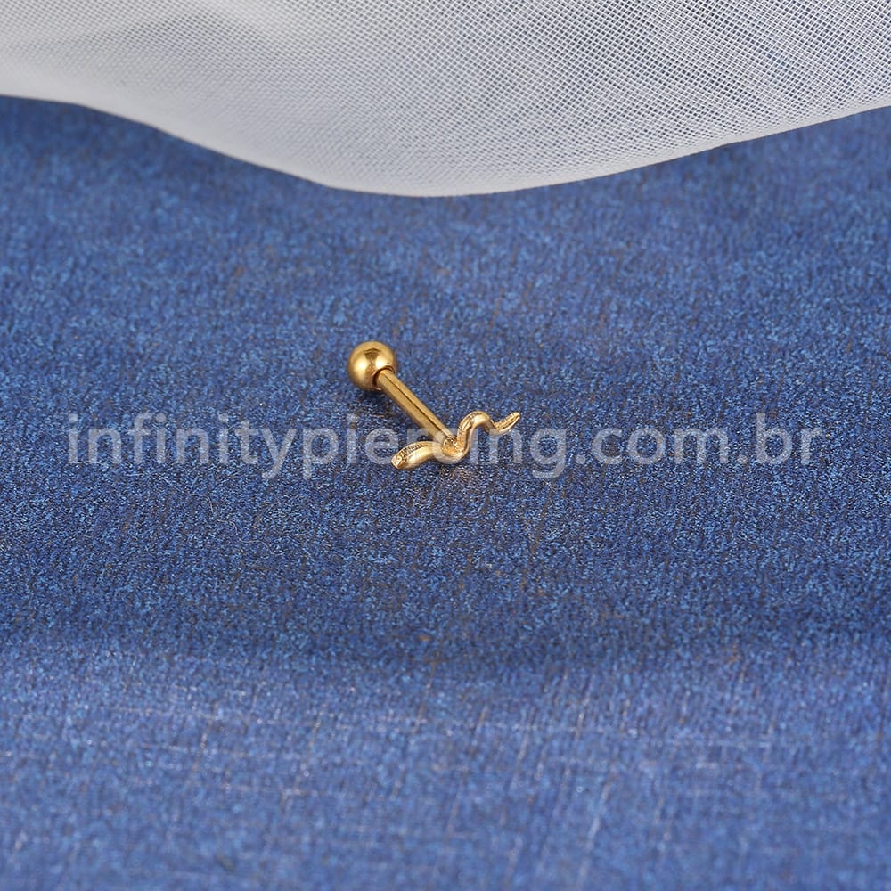 Piercing Minibarbell Aço Cirúrgico Cobra