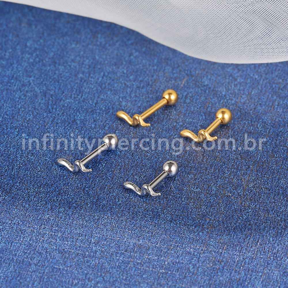 Piercing Minibarbell Aço Cirúrgico Cobra