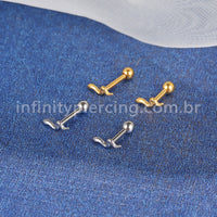 Piercing Minibarbell Aço Cirúrgico Cobra