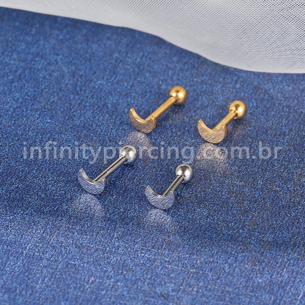 Piercing Barbell Aço Cirúrgico Lua