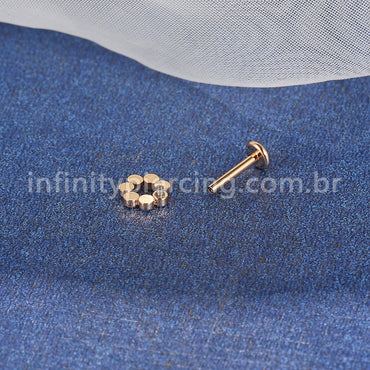 Piercing Labret Aço Cirúrgico Redondo 8 Zircônia