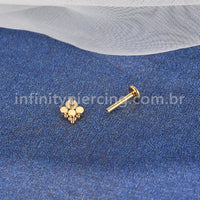 Piercing Labret Aço Cirúrgico Indiano Zircônias