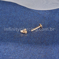 Piercing Labret Aço Cirúrgico Triângulo 3 Zircônia