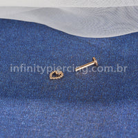 Piercing Labret Aço Cirúrgico Gota Zircônia Redondo