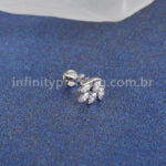 Piercing Labret Titânio Cisne Zircônia Cravejada