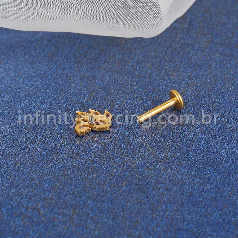 Piercing Labret Titânio Cisne Zircônia Cravejada