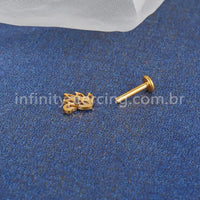 Piercing Labret Titânio Cisne Zircônia Cravejada