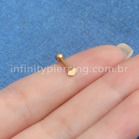 Piercing Minibarbell Aço Cirúrgico Coração