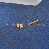 Piercing Labret Titânio Planeta Zircônia Cravejada
