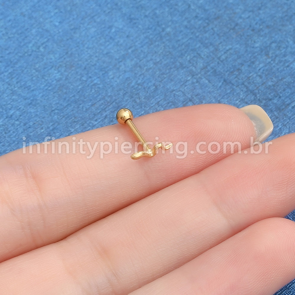 Piercing Minibarbell Aço Cirúrgico Cobra