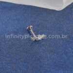 Piercing Labret Titânio Estrela Zircônia Cravejada