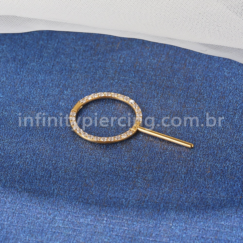 Piercing Argola Titânio Mamilo Zircônia Cravejada