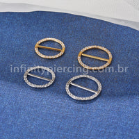 Piercing Argola Titânio Mamilo Zircônia Cravejada