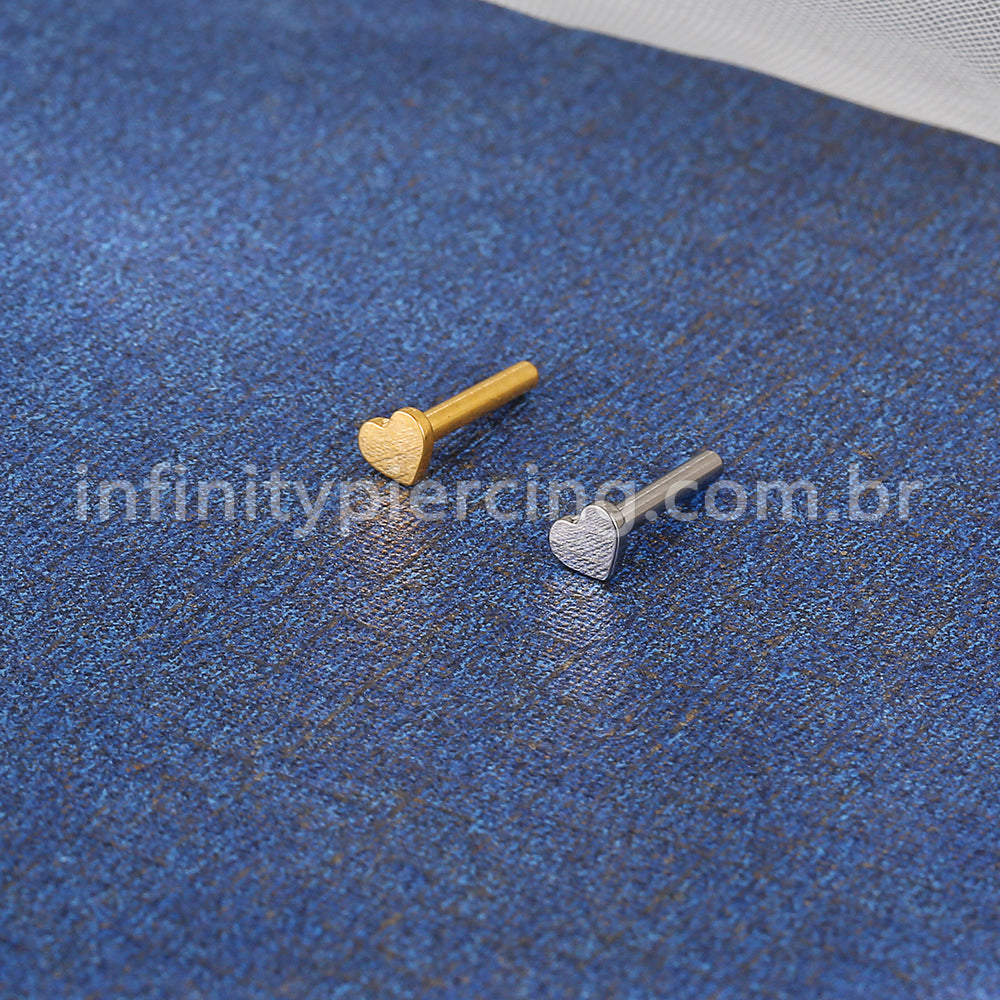 Haste Para Labret Titânio Base Coração