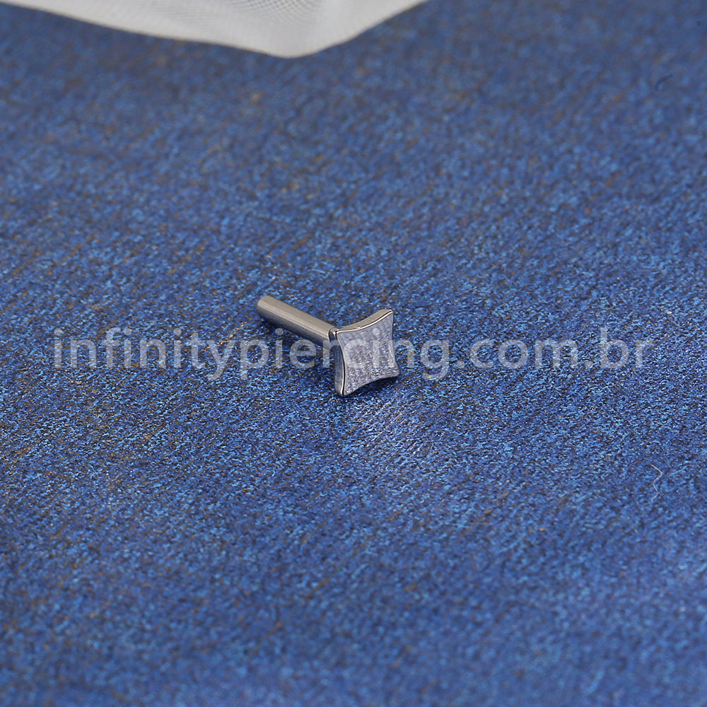Haste Para Labret Titânio Base Quadrada