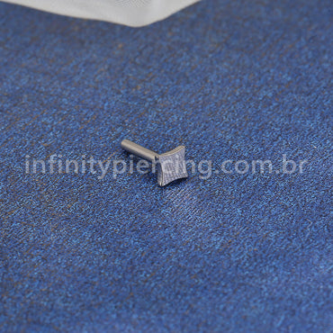 Haste Para Labret Titânio Base Quadrada