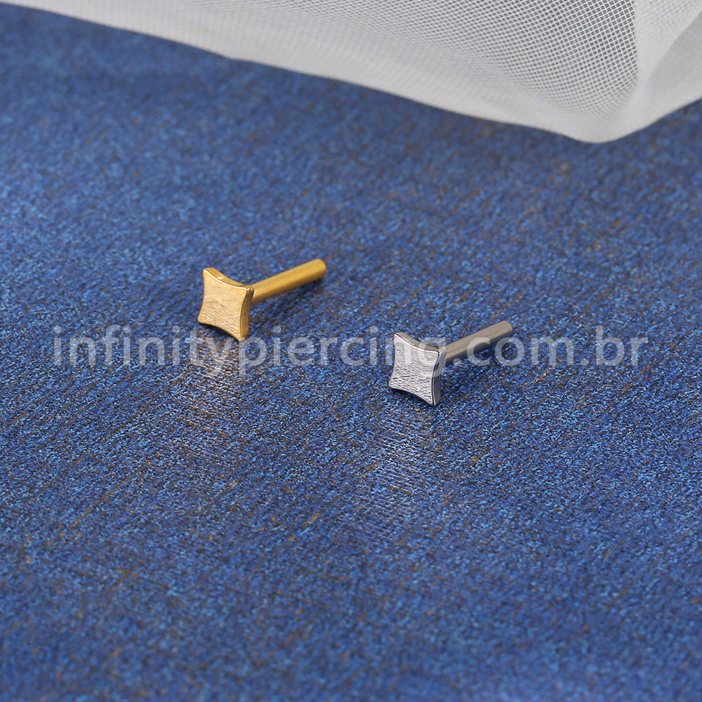 Haste Para Labret Titânio Base Quadrada