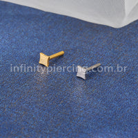 Haste Para Labret Titânio Base Quadrada