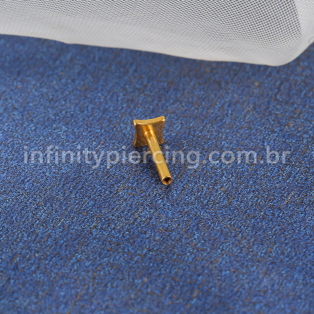 Haste Para Labret Titânio Base Quadrada