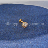 Piercing Labret Titânio Gota Zircônia
