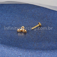 Piercing Labret Titânio 4 Zircônia Cravejada