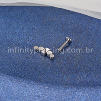 Piercing Labret Titânio Cluster 5 Zircônias