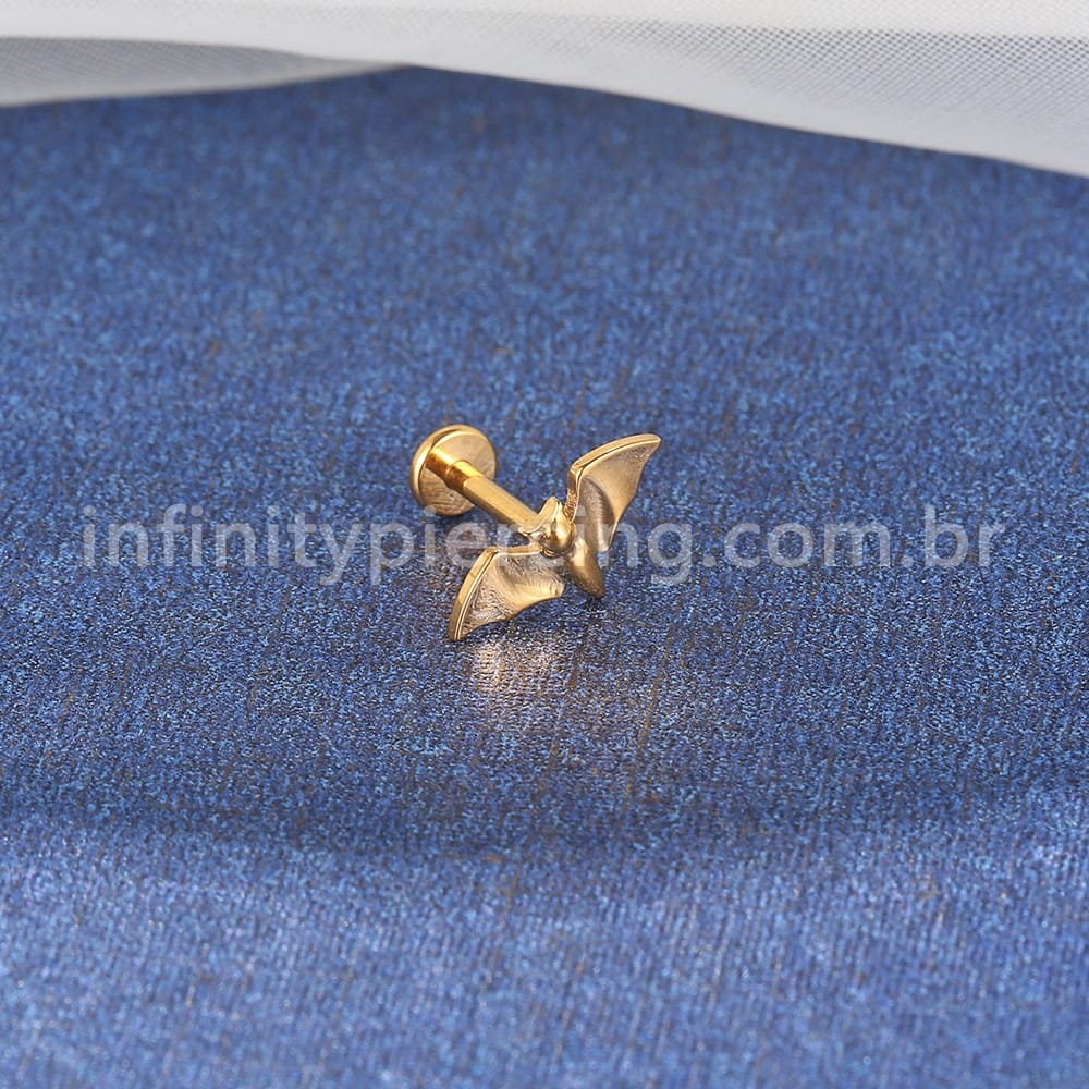 Piercing Labret Titânio Morcego