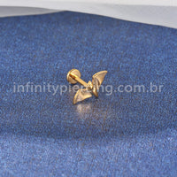 Piercing Labret Titânio Morcego