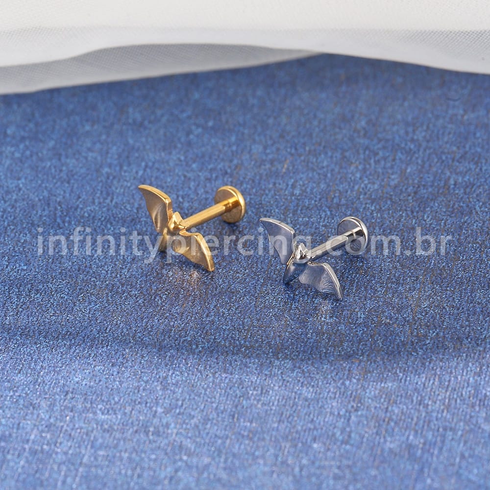 Piercing Labret Titânio Morcego