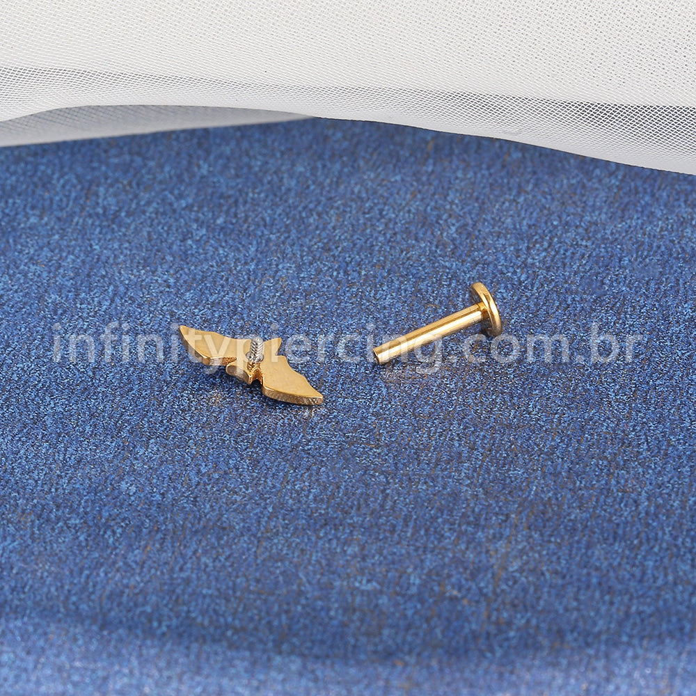Piercing Labret Titânio Morcego