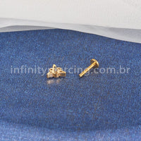Piercing Labret Titânio Triângulo Zircônias Cravejada