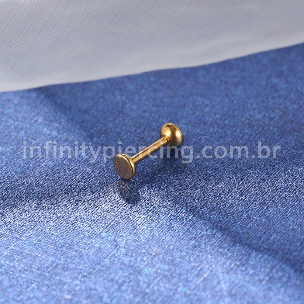 Piercing Labret Aço Cirúrgico Zircônia Rosca Interna