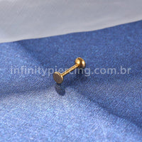 Piercing Labret Aço Cirúrgico Zircônia Rosca Interna