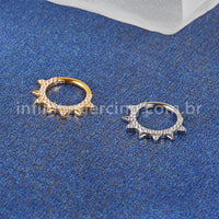 Piercing Argola Titânio Detalhe Frontal Spike