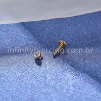 Piercing Labret Aço Cirúrgico Zircônia Rosca Interna