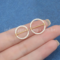 Piercing Argola Titânio Mamilo Zircônia Cravejada