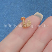 Piercing Labret Titânio Mão Esqueleto
