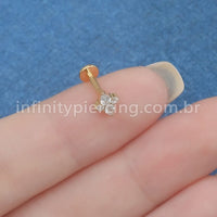 Piercing Labret Titânio 4 Zircônias