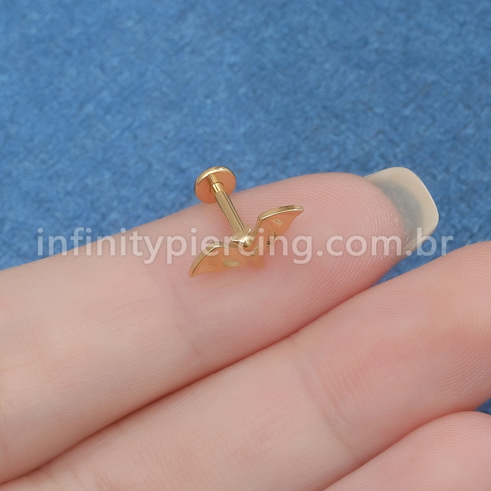 Piercing Labret Titânio Morcego