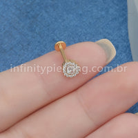 Piercing Labret Titânio Gota Zircônia