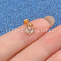 Piercing Labret Titânio Cisne Zircônia Cravejada