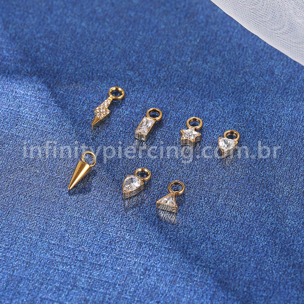 Pingente Para Piercing Titânio