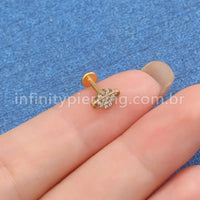 Piercing Labret Titânio Planeta Zircônia Cravejada