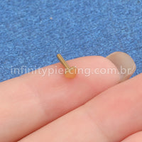 Haste Para Labret Titânio Base Coração