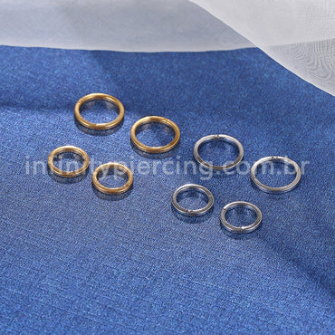 Brinco Argola Segmento Articulado Aço Cirúrgico Liso