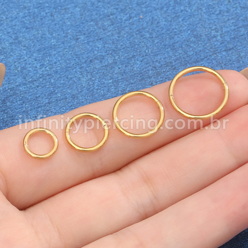 Piercing Argola Titânio Abertura Meio a Meio