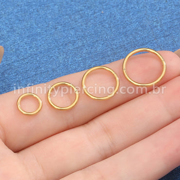 Piercing Argola Titânio Abertura Meio a Meio